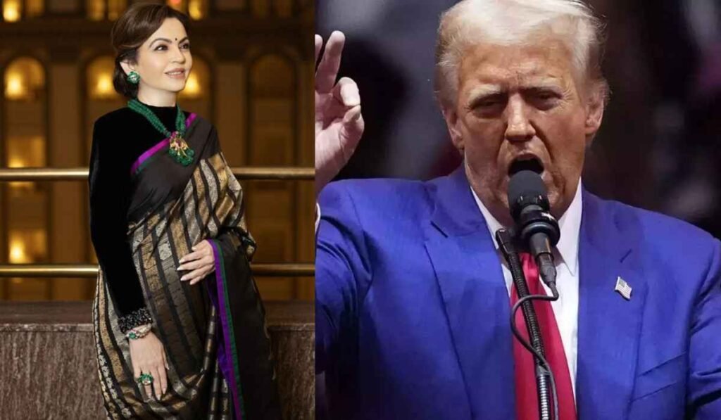 Nita Ambani At Donald Trump: डोनाल्ड ट्रम्प के शपथ समारोह में नीता अंबानी का शाही अंदाज, कांचीपुरम साड़ी और 200 साल पुराने हार में लूटी महफिल