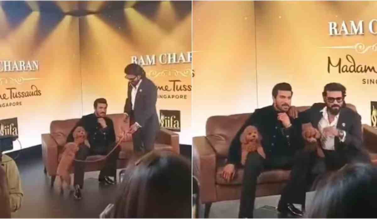 Ram Charan's wax statue: लंदन मैडम तुसाद में राम चरण का वैक्स स्टैचू अनावरण।