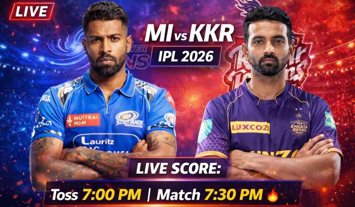 MI vs KKR live score IPL 2026 toss 7:00 PM match 7:30 PM image