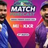 MI vs KKR Match Preview image showing aggressive players with bat and ball in IPL 2026 match forecast