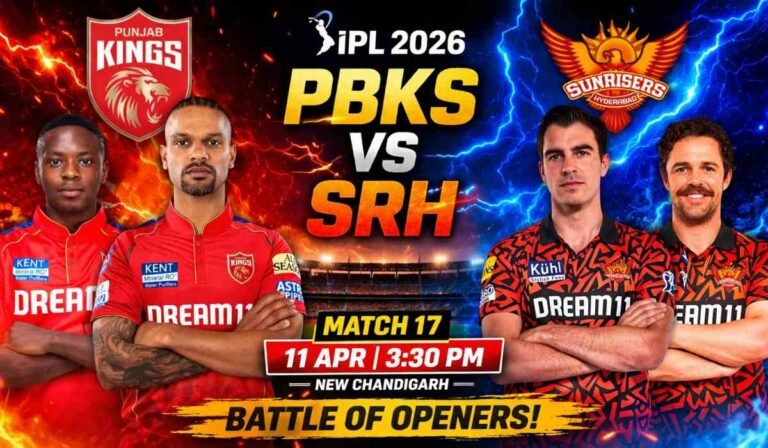 PBKS vs SRH Match Preview 2026 में पंजाब किंग्स और सनराइजर्स हैदराबाद के खिलाड़ियों के बीच ओपनिंग बैटल का आक्रामक दृश्य