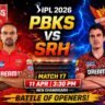 PBKS vs SRH Match Preview 2026 में पंजाब किंग्स और सनराइजर्स हैदराबाद के खिलाड़ियों के बीच ओपनिंग बैटल का आक्रामक दृश्य