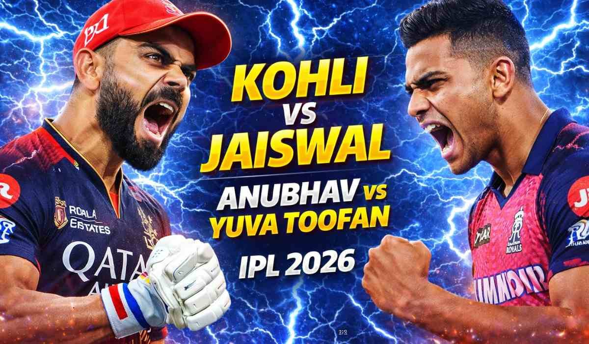 Virat Kohli vs Yashasvi Jaiswal में आक्रामक अंदाज में दोनों खिलाड़ियों की भिड़ंत, IPL 2026 में अनुभव बनाम युवा तूफान का मुकाबला