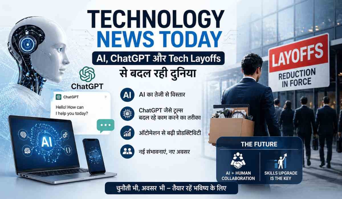 Technology News Today: AI और ChatGPT के बढ़ते प्रभाव के साथ टेक कंपनियों में layoffs दिखाती तस्वीर, Technology News Today का विज़ुअल
