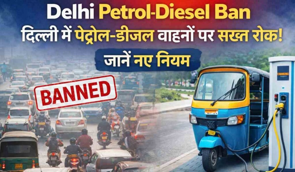Delhi Petrol Diesel Ban में दिल्ली में पेट्रोल-डीजल वाहनों पर रोक और इलेक्ट्रिक वाहनों की झलक