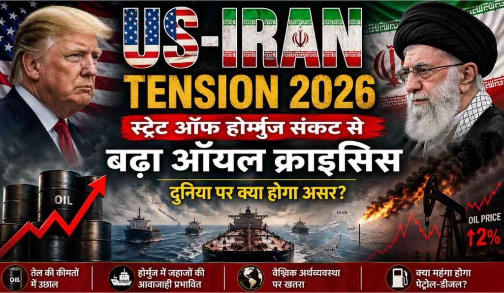 US–Iran Tension 2026 के कारण स्ट्रेट ऑफ होर्मुज में बढ़ता तेल संकट और वैश्विक ऑयल प्राइस में उछाल