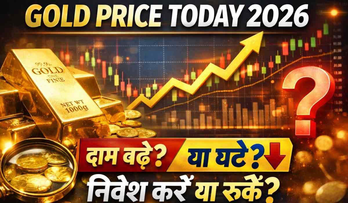 Gold Price Today 2026 में सोने की कीमतों में उतार-चढ़ाव और निवेशकों के लिए संकेत दिखाता थंबनेल इमेज