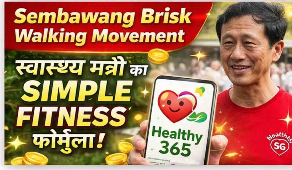 Sembawang Brisk Walking Movement Singapore thumbnail showing Health Minister Ong Ye Kung promoting simple fitness formula with Healthy 365 app
