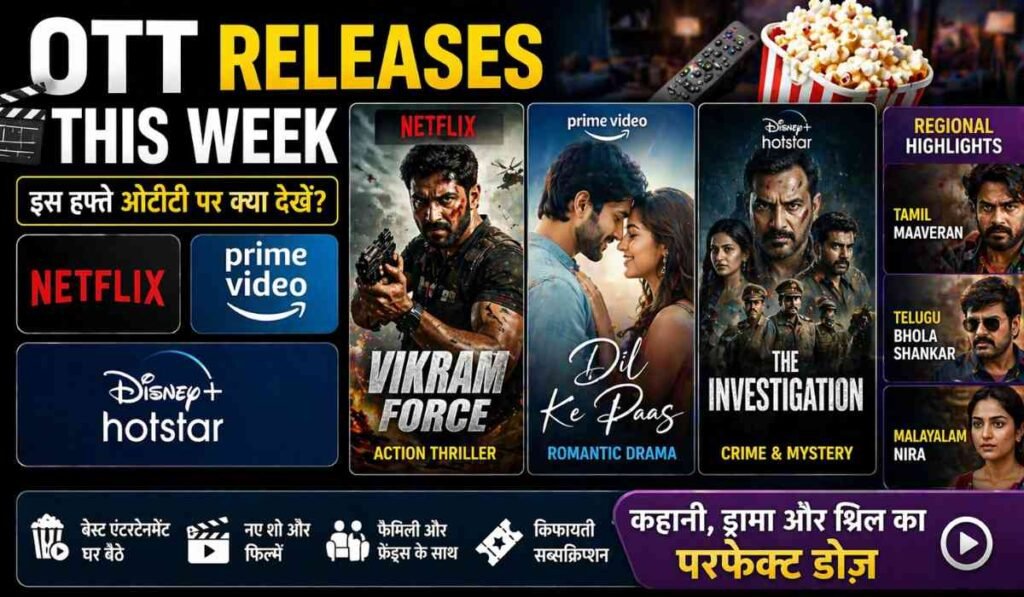 इस हफ्ते OTT रिलीज़ 2026, Netflix, Prime Video और Disney+ Hotstar पर नई फिल्में और वेब सीरीज