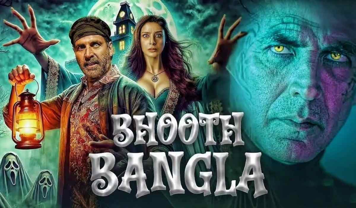 Akshay Kumar starrer Bhooth Bangla Day 4 box office update showing ₹0.75 crore collection and 10% occupancy with haunted house background