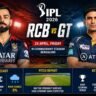 RCB vs GT IPL 2026 match preview image showing Bengaluru weather forecast 32-33°C, zero rain chance and Chinnaswamy Stadium pitch report indicating high scoring conditions