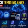 AI, Apple, Google और Nvidia टेक्नोलॉजी अपडेट दिखाता futuristic टेक न्यूज़ इन्फोग्राफिक 2026