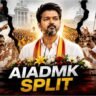 AIADMK Split Crisis thumbnail image showing Vijay at the center amid internal conflict inside AIADMK party