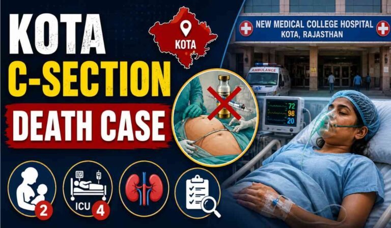 Kota C-Section Death Case में 2 नई माताओं की मौत और 4 महिलाओं के ICU में भर्ती होने को दिखाता इंफोग्राफिक