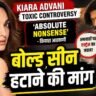 Kiara Advani Toxic Controversy showing Kiara Advani and Yash with bold scene demand headline in Toxic movie