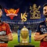 आज का IPL 2026 मैच दर्शाती हाई-क्वालिटी इमेज जिसमें SRH कप्तान Ishan Kishan और RCB स्टार Virat Kohli आमने-सामने दिखाई दे रहे हैं।