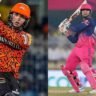 SRH vs RR Eliminator IPL 2026 को दर्शाती हाई-क्वालिटी इमेज जिसमें वैभव सूर्यवंशी और अभिषेक शर्मा मैदान पर आक्रामक बल्लेबाजी करते दिखाई दे रहे हैं।