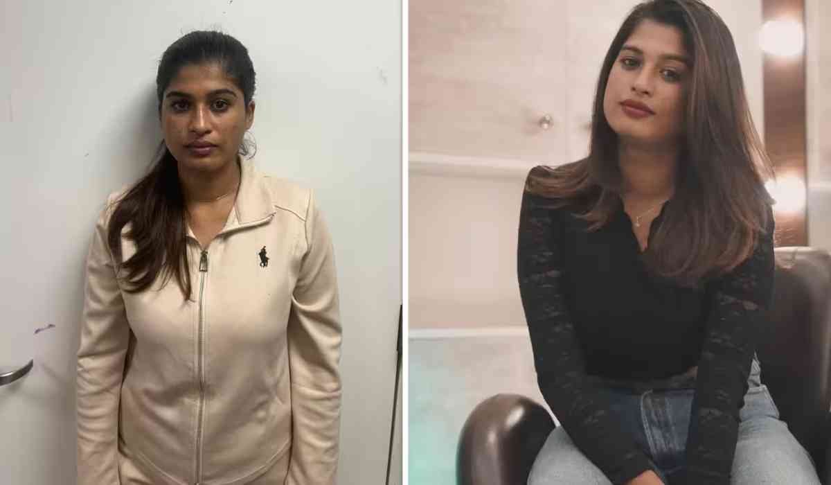 Famous Model Arrested in Drug Smuggling Case से जुड़ी तस्वीर, जिसमें मुंबई एयरपोर्ट पर कस्टम अधिकारियों की मौजूदगी में कथित ड्रग्स जब्ती और जांच का दृश्य दिखाई दे रहा है।