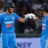 Shubman Gill Ishan Kishan Century के दौरान शुभमन गिल और ईशान किशन अफगानिस्तान के खिलाफ शतक पूरा करने के बाद जश्न मनाते हुए