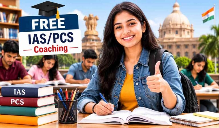 UP Free IAS PCS Coaching Scheme के तहत पढ़ाई करते IAS-PCS अभ्यर्थियों की तस्वीर।