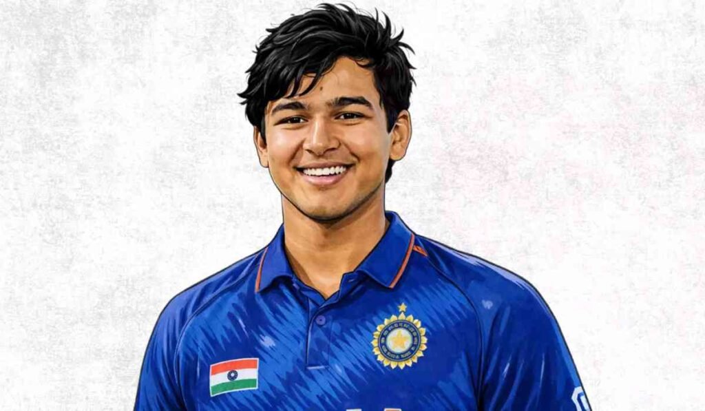 Vaibhav Suryavanshi India A को दर्शाती इमेज जिसमें युवा बल्लेबाज इंडिया A टीम की जर्सी में बल्लेबाजी करते नजर आ रहे हैं।